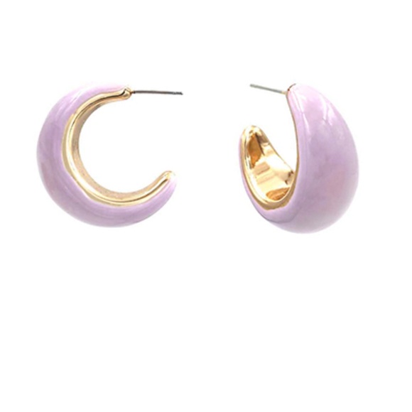 Color Coated Crescent Hoops - Picture 11 of 11